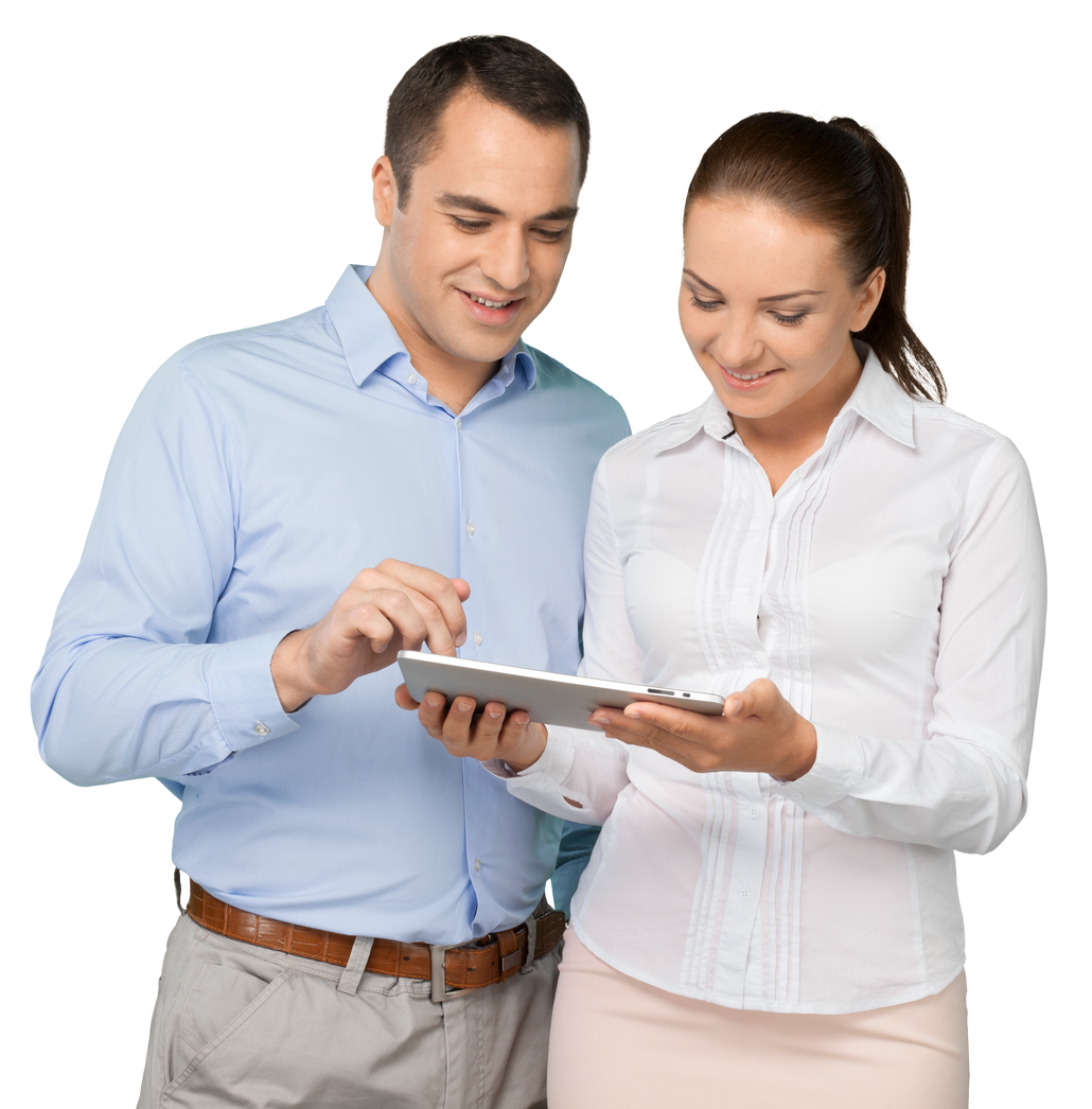 Portrait of Business People Using Tablet